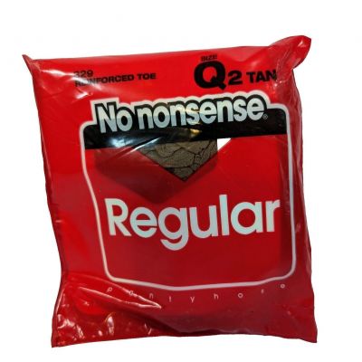 No Nonsense Tan Reinforced Toe Panty Sheer Pantyhose Size Q2