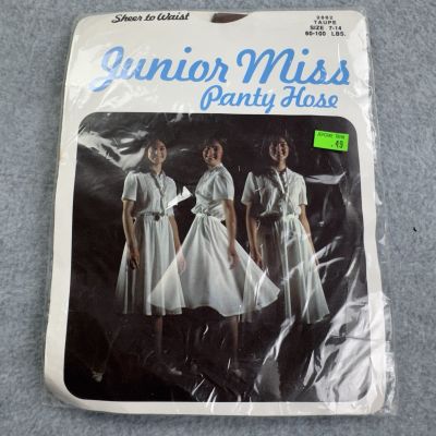 Vintage Junior Miss Panty Hose Sheer to Waist Taupe 60-100LB Young Girl NYLON