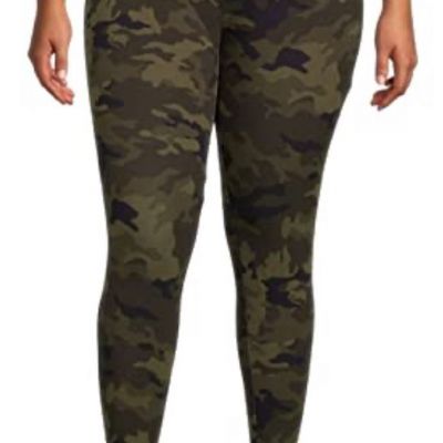 Terra & Sky Women’s High Rise Fitted Camouflage Leggings   Size 1X (16W-18W)NWT
