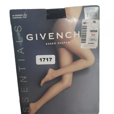 Givenchy Essentials Sheer Shaper Pantyhose Legs Reinforced Toe Jet Black Size C
