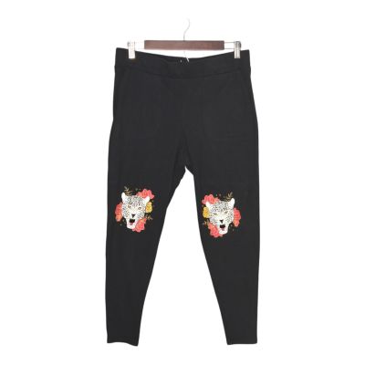 Torrid Premium Leggings With Pockets Cheetah Knee Print Black Size 2