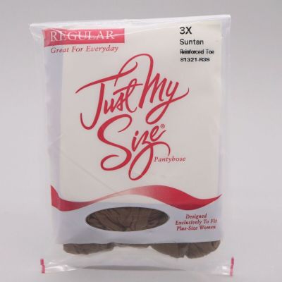 Vintage L'eggs Just My Size 3x Pantyhose Suntan Reinforced Toe