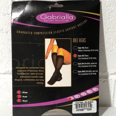 Gabrialla 3pr Knee Highs Style 180 23-30 mmHg Compression Small Nude Black Biege