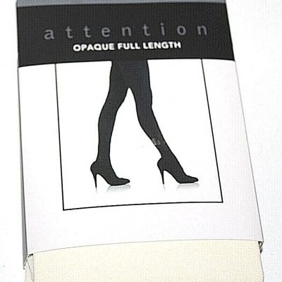 Attention White Opaque Full Length Tights  1 Pair - Plus Size 1X/2X