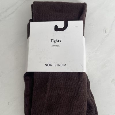 NWT NORDSTROM SWEATER TIGHTS BROWN COFFEE SIZE S/M  73perc COTTON