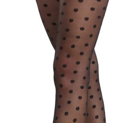 MANZI Women's Sheer Patterned Tights All-Over Polka-Dot Leopard Hearts Stockings