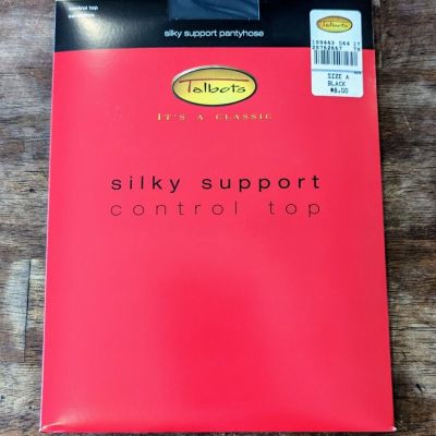 TALBOTS Silky Support Control Top Size A BLACK Pantyhose Tights BRAND NEW