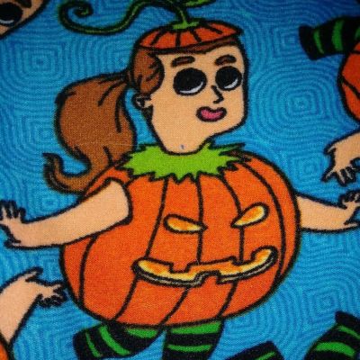 NWT LuLaRoe OS Halloween Girl Dressed up in pumpkin costume on bright blue