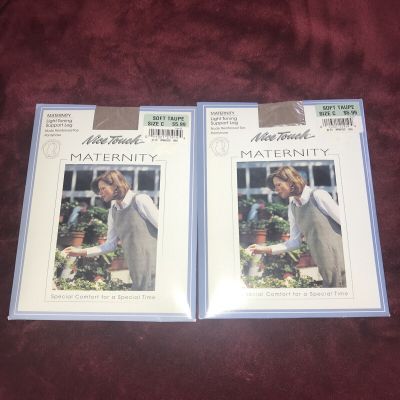 VTG Nice Touch Maternity Light Toning Support Leg Pantyhose Size C Lot/2 Sears