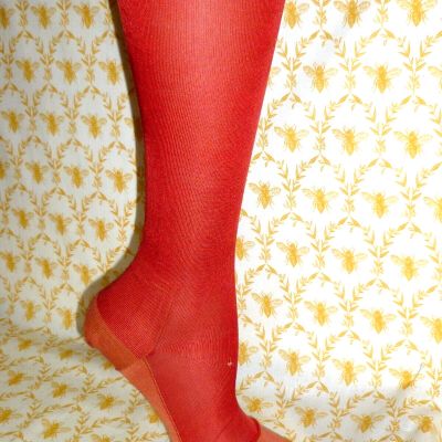 Edwardian Stockings Antique Flapper red silk hosiery Vintage