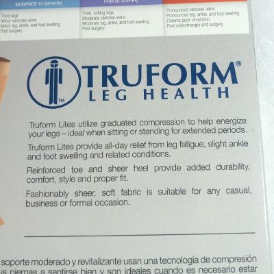 Truform Lites 3 Pr. Ladies Sheer Knee Highs Large Beige Mild Compression NIB