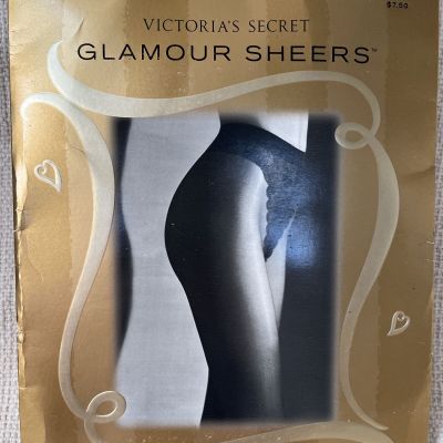 Victoria’s Secret Glamour Sheers Pantyhose Jet Black Size Large NIP Vintage