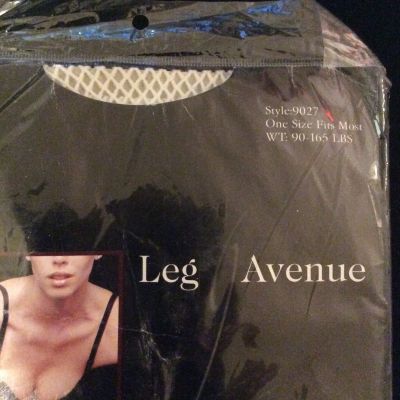 Leg Avenue White Fishnet Lace Top Thigh High Stockings One Size Style 9027 NEW!