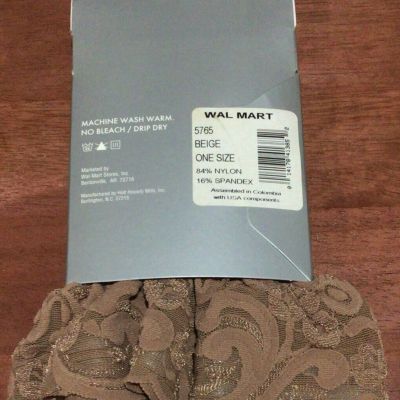 NOBO No Boundaries Thigh High Silky Lacetop Stockings One Size Beige