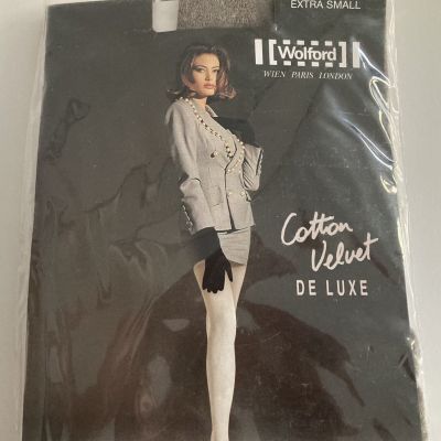 Wolford Womens Cotton Velvet De Luxe Plain Cotton Tights Size XS Coca Mele