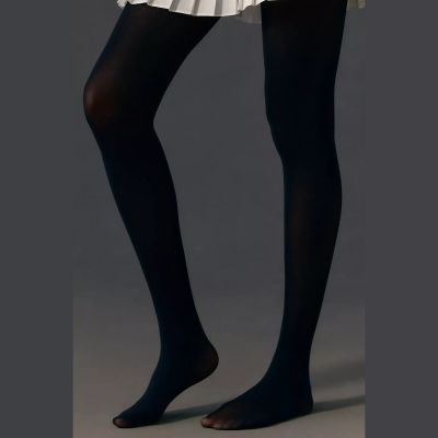 NEW Anthropologie Sizes S, M, L, XL Opaque Tights - Sheer Black