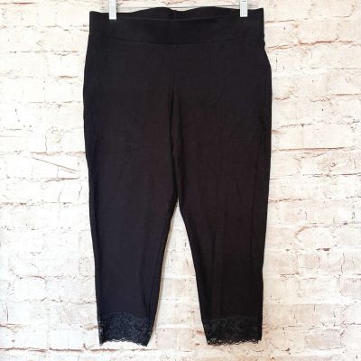 Torrid Women’s Plus Size Knit lace Hem Capri Leggings Size 1 Black