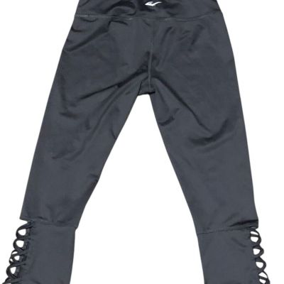 Vintage Everlast Capri Leggings Sz M Gray GROOVY CUT OUT Stretch Yoga Activewear