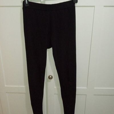 Leggings Black Ankle Zippers Full Length Style & Co Sz Small Mid Rise 92perc Cotton