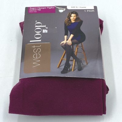 West Loop Super Opaque Tights Red size XL 205-250 lb Control Top Mid Rise ST