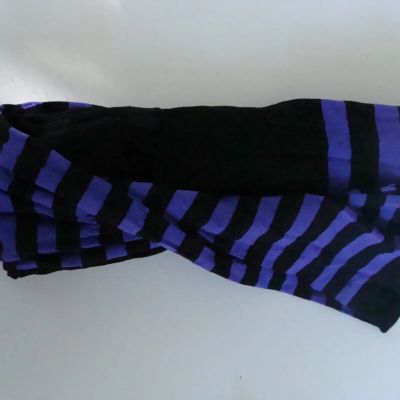 Striped Purple & BLACK TIGHTS Opaque One Size - Halloween Costume Accessory