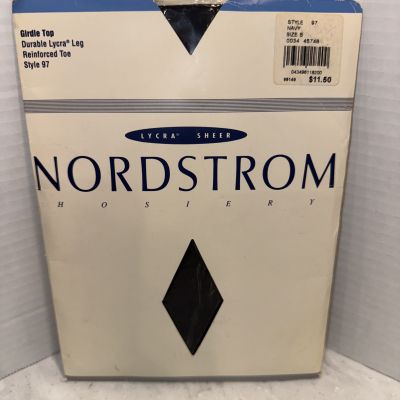 Nordstrom Pantyhose Girdle Top Navy Style 97 Size B Brand New