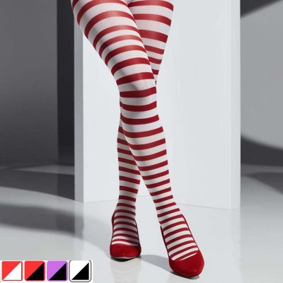 Plus Striped Opaque Tights Womens Size 1x 2x 3x 4x Pantyhose Hosiery