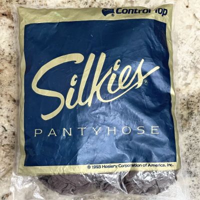 Silkies Control Top Pantyhose Vintage Large Taupe New Sealed