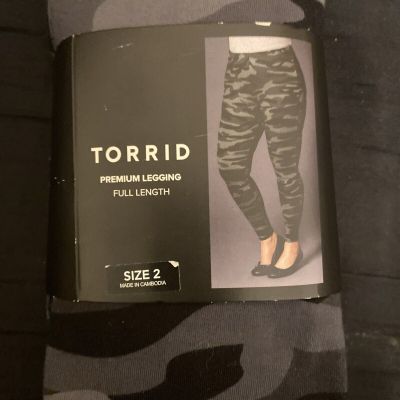 New Torrid Premium Stretch Leggings Dark Black Grey Camouflage Size 2 (18/20)