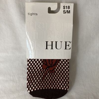 Hue Floral Net Tights w/ Control Top ~ Size S/M ~ Color Brick