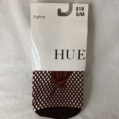Hue Floral Net Tights w/ Control Top ~ Size S/M ~ Color Brick