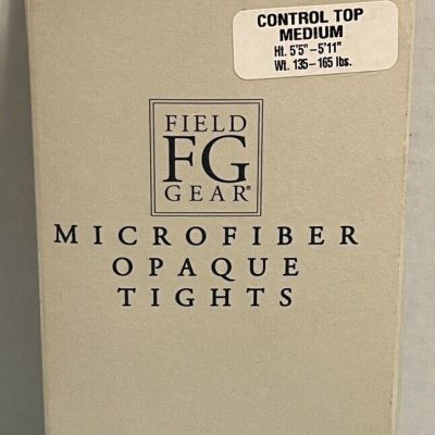 NEW size medium FG Field Gear microfiber opaque tights control top black