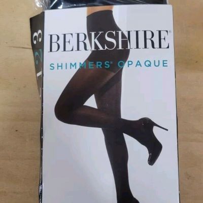 Berkshire Women's Plus Shimmers Control Top Opaque Tights  Black  3x-4x
