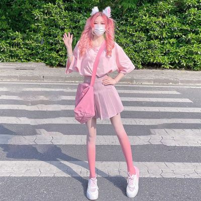 Cosplay Pantyhose Candy Color Gradient Contrast Women High Elasticity Skinny