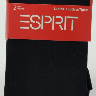 ESPIRIT TWIN PACK FOOTLESS TIGHTS ONE SIZE BLACK # ESFL40