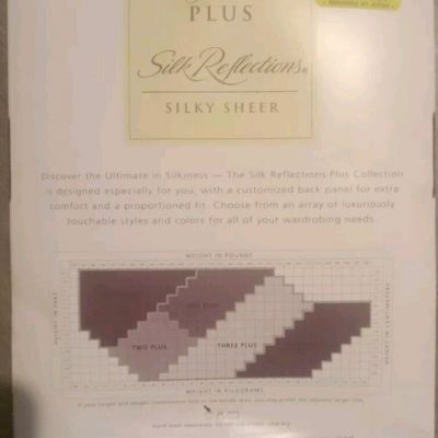 Hanes Plus Silk Reflections Silky Sheer Size 2 Plus Jet Beige Control Top NEW
