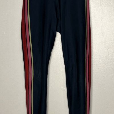 Ultracor Leggings Women's Medium Navy Blue Colored Multi Stripe Exercise Yoga