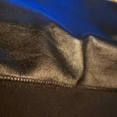 Lane Bryant Black Ponte Knit Faux Pull On Leather Black leggings Size 22/24