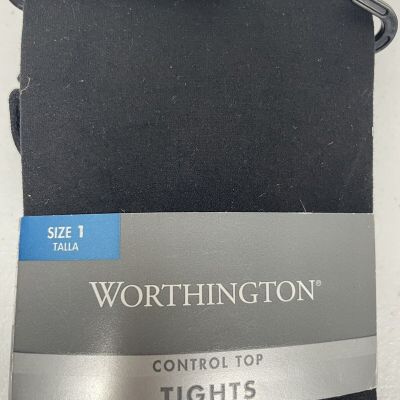 New In Box WORTHINGTON Control Top Tights Womens Black Size 1