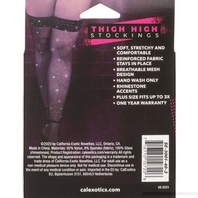 Radiance Thigh High Stockings - Black Plus Size