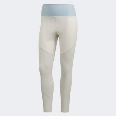 Adidas Women's Believe This Shiny High-Rise 7/8 Tights, Raw White