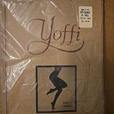 Vtg Yoffi Sheer Pantyhose Designer Collection Off Black XTall Designer Hosiery