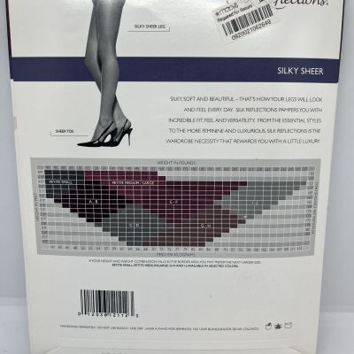 Hanes Silk Reflection Pantyhose Silky Sheer 717 Control Top Quicksilver Size CD