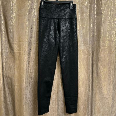 Aerie OFFLINE Matte Black High Rise Snake Print Shiny Leggings Small NWOT