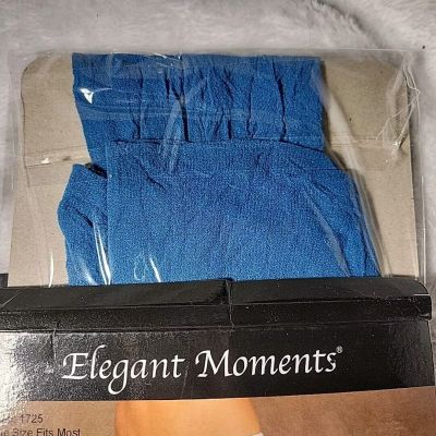 Elegant Moments Sheer Royal Blue Thigh Hi Stockings Style 1725 One Size OSFM