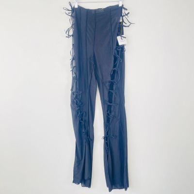 BKBT Concept Womens sheer peep tie leggings size Large NWT