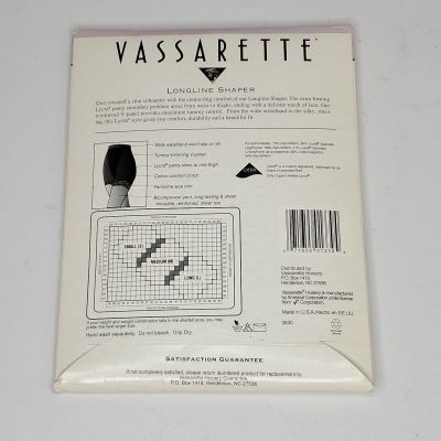 Vassarette Long Line Shaper Panty Hose NIP Ivory Small Tummy Control V-Panel