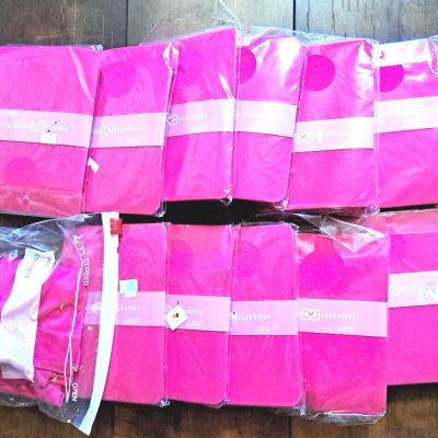 LOT OF 12 NEW Simply Sockettes PINK Nylon Tights Womens 4-10 XS-M Show Cosplay