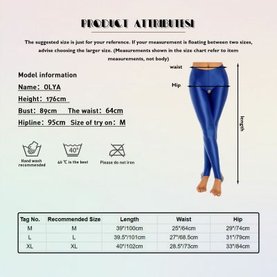 US Women's Glossy Translucent Pantyhose Tights Crotchless Yoga Sports Lingerie