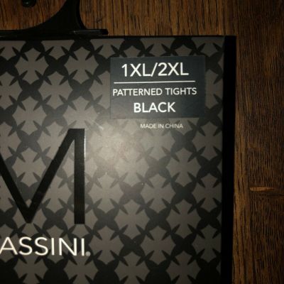 MASSINI PATTERNED TIGHTS (1XL/2XL ) Black  (2Style)(1=$11)